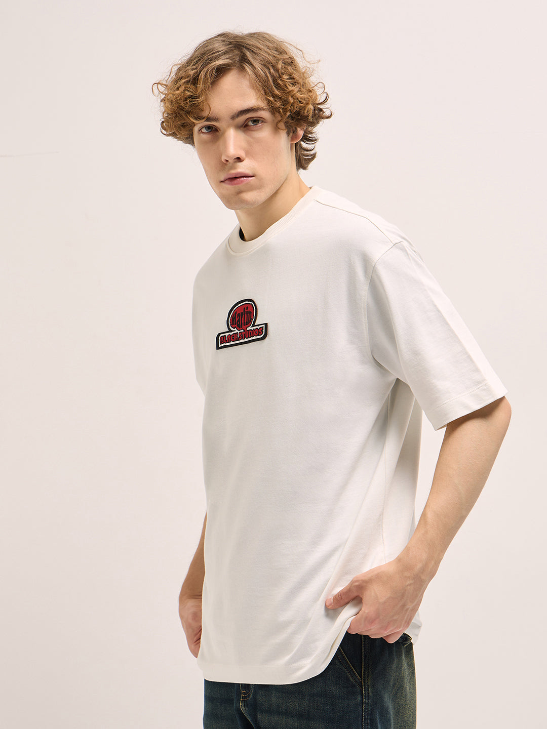Men White Sporty Tee