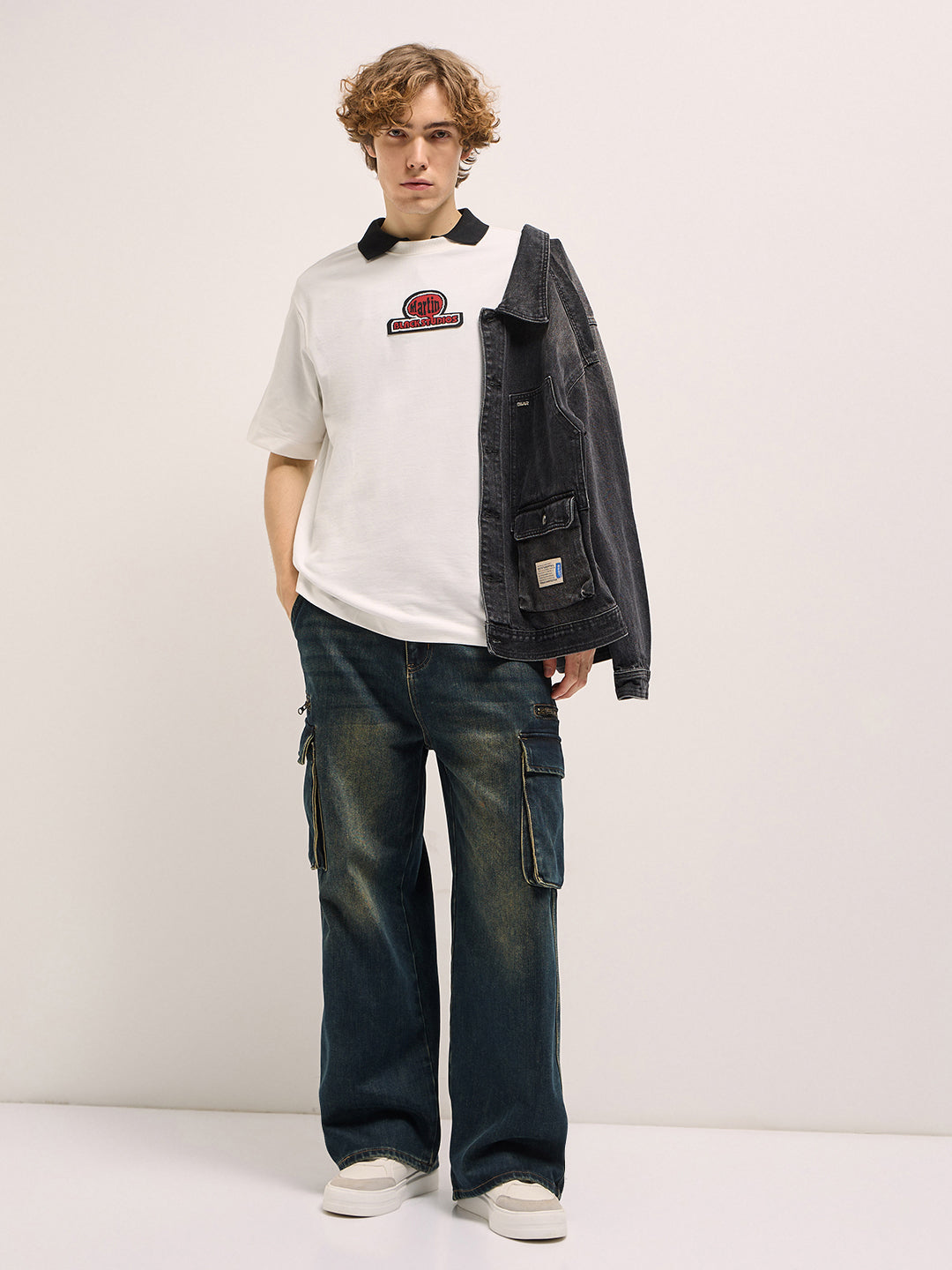 Men White Sporty Tee