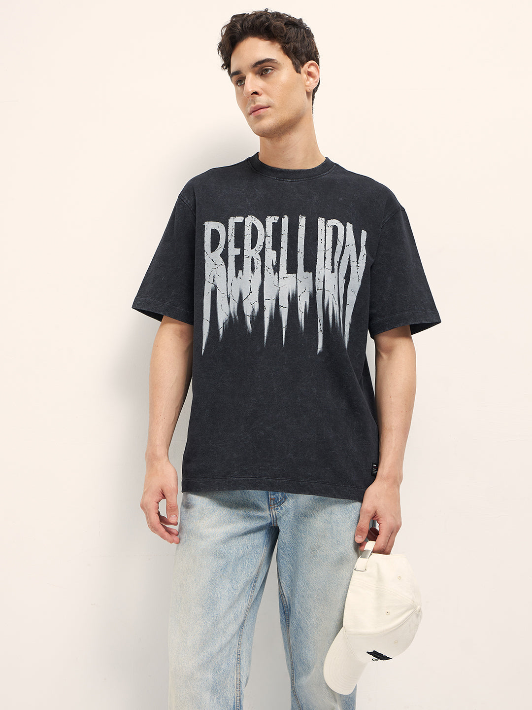 Men Black Oversized T-Shirt