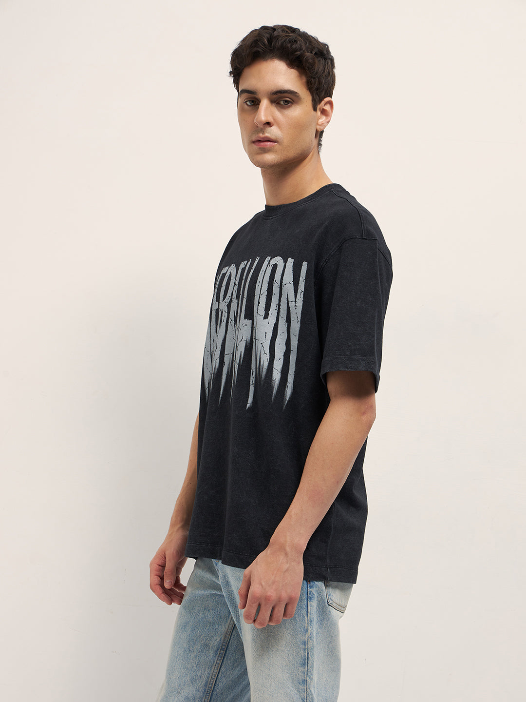 Men Black Oversized T-Shirt
