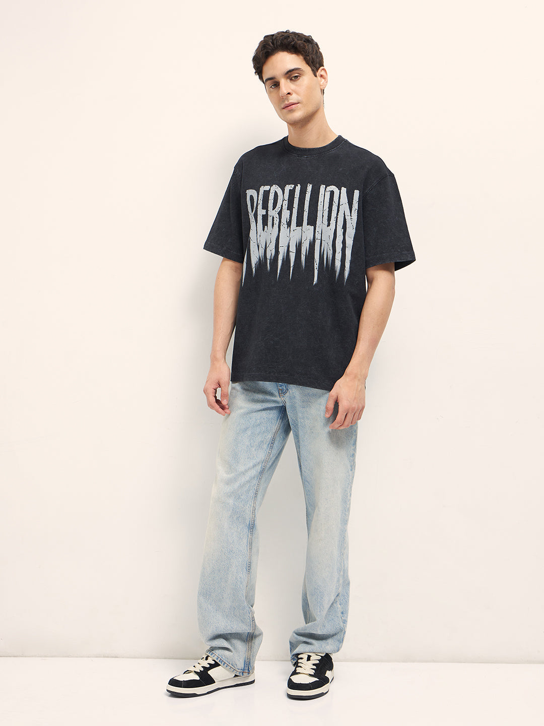 Men Black Oversized T-Shirt