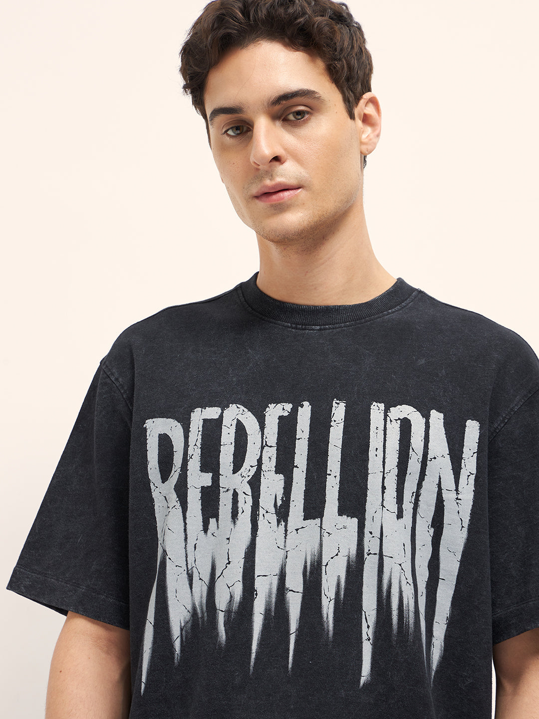 Men Black Oversized T-Shirt