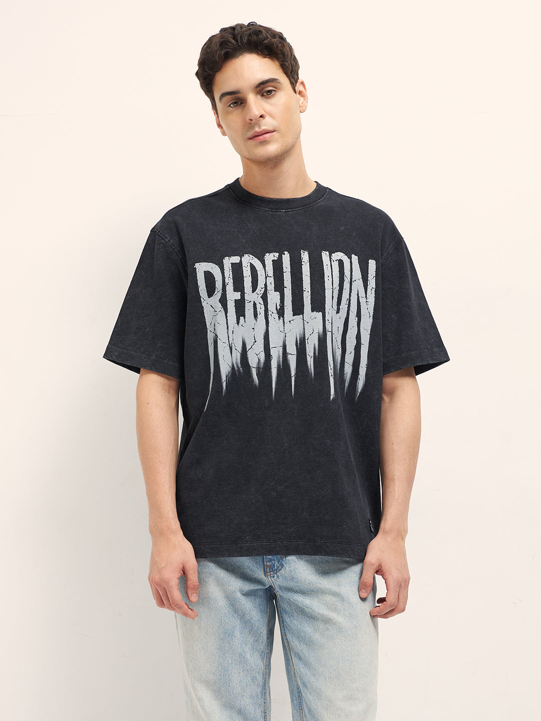 Men Black Oversized T-Shirt