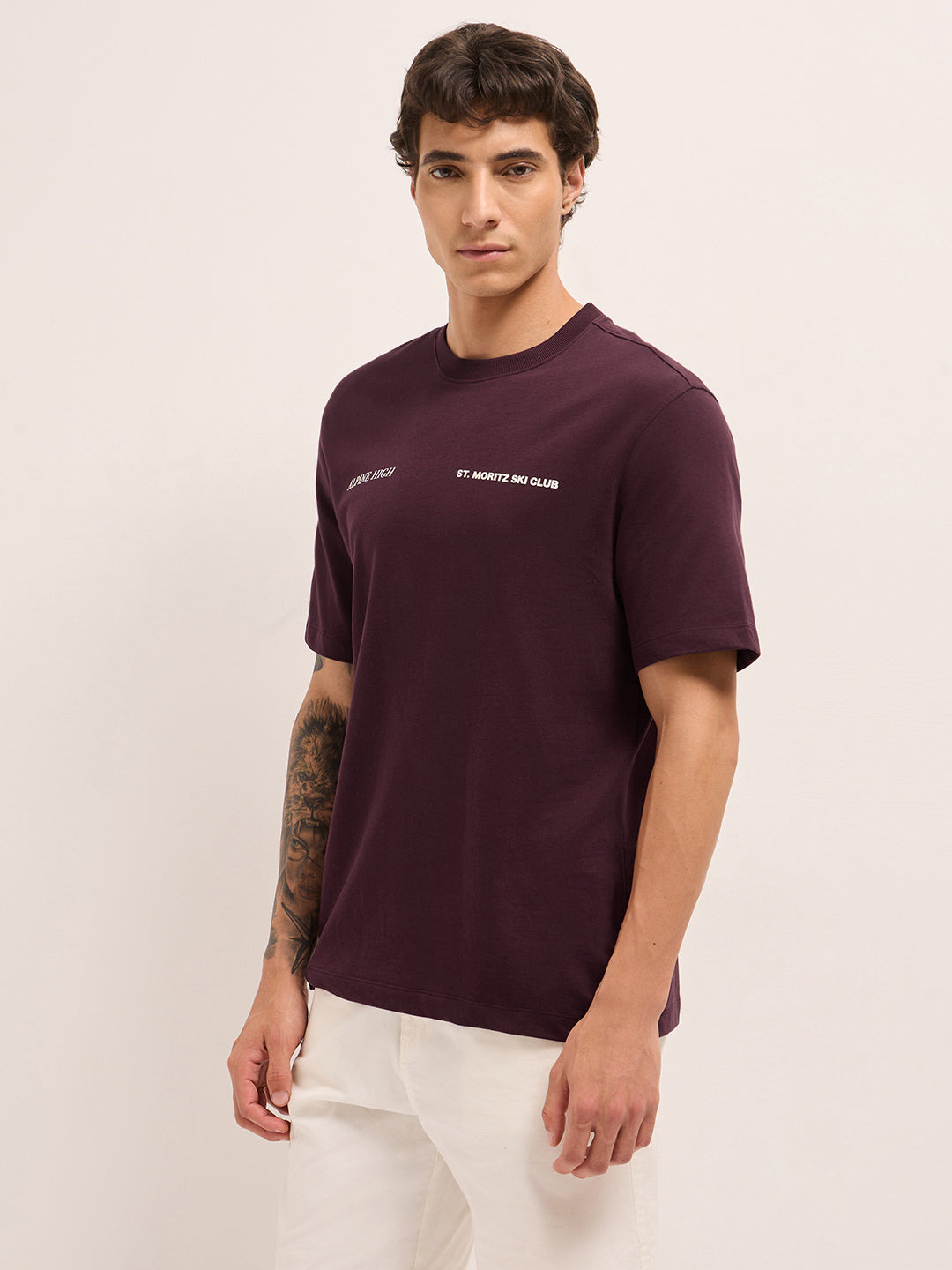Men Pure Cotton Graphic Printed T-Shirt