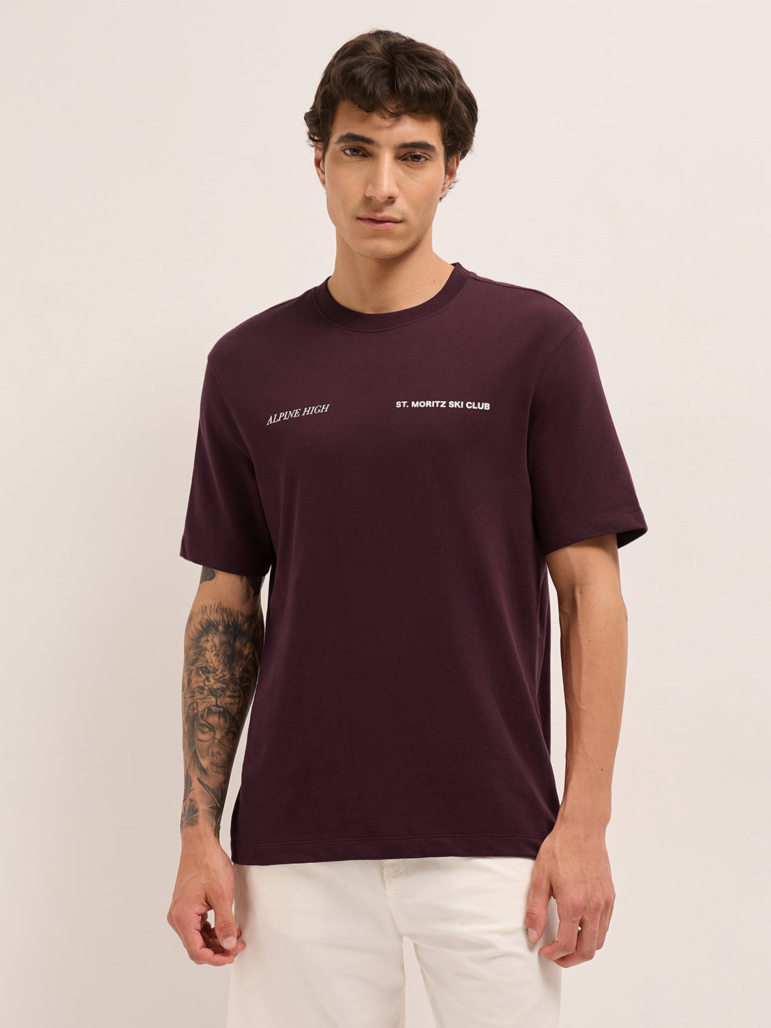 Men Pure Cotton Graphic Printed T-Shirt