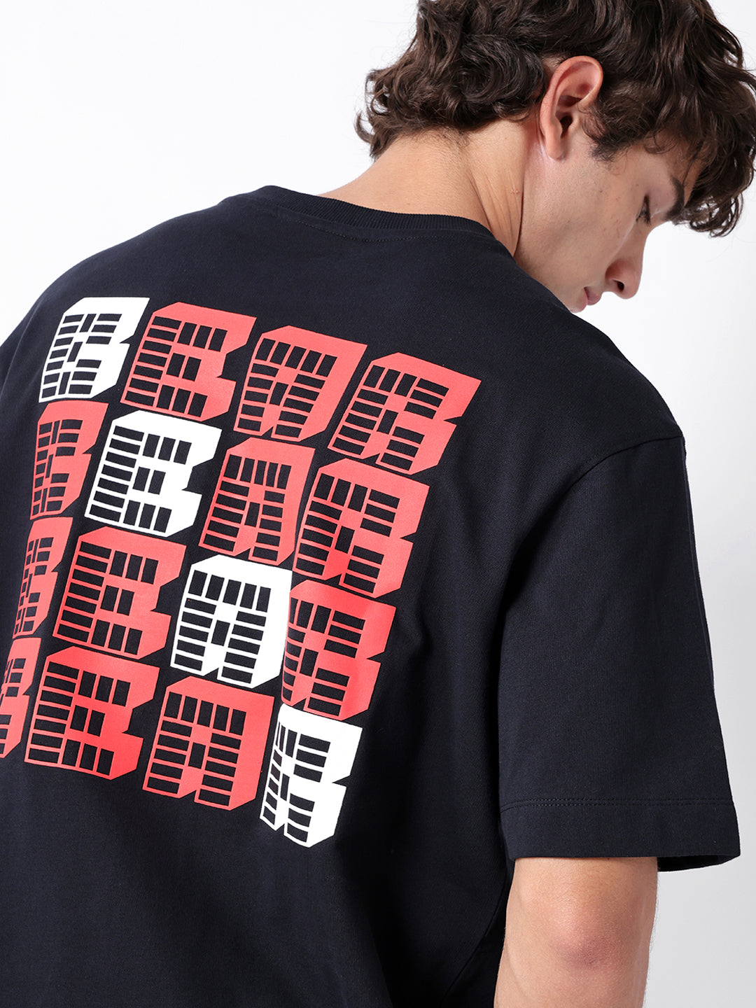 Men Black Cotton Printed T-Shirt