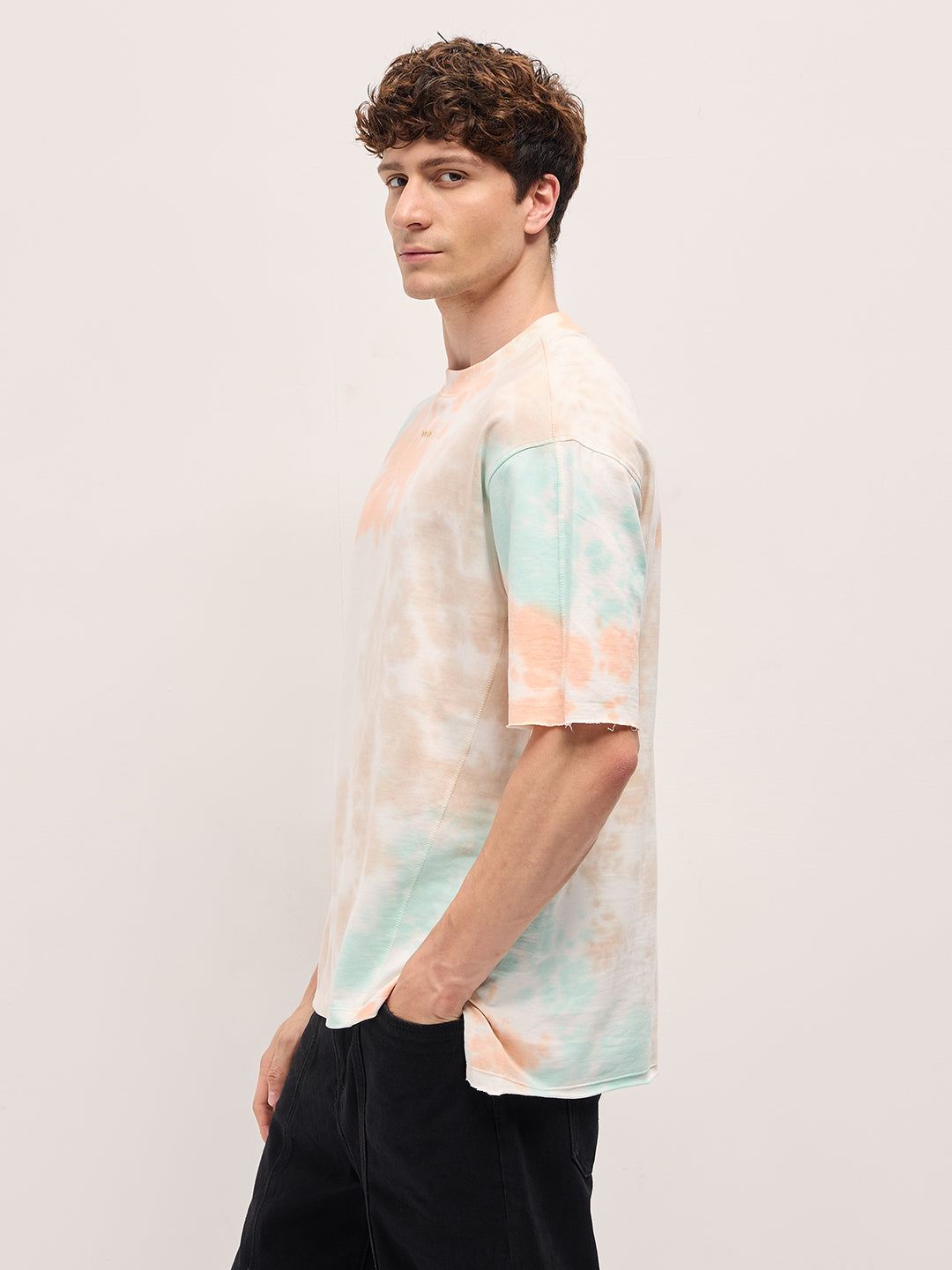 Men MultiColor Tie-Dye Oversized T-shirt