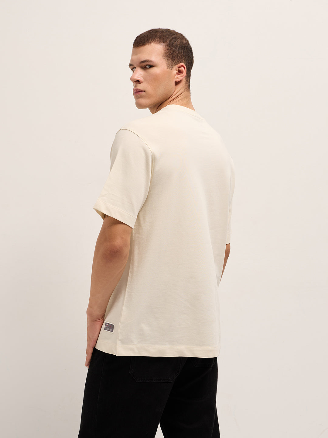 Men Cream Oversized T-Shirt