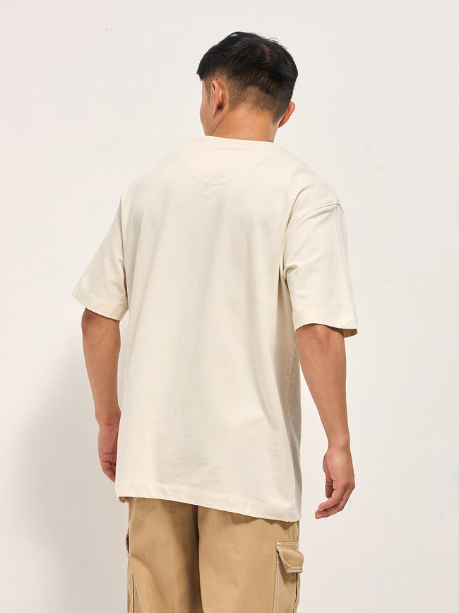 Men Cream Oversized T-Shirt