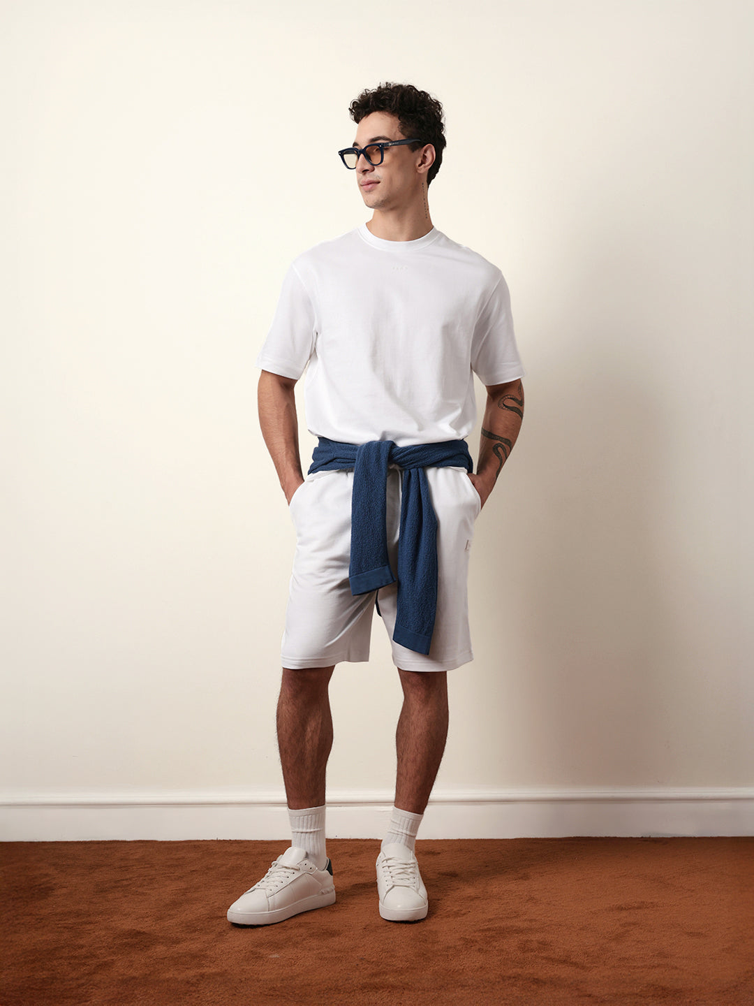 Men White Half Sleeve Oversize T-Shirt