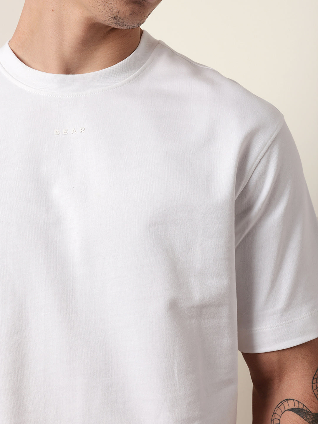 Men White Half Sleeve Oversize T-Shirt