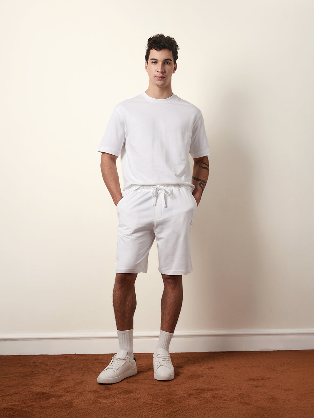 Men White Half Sleeve Oversize T-Shirt