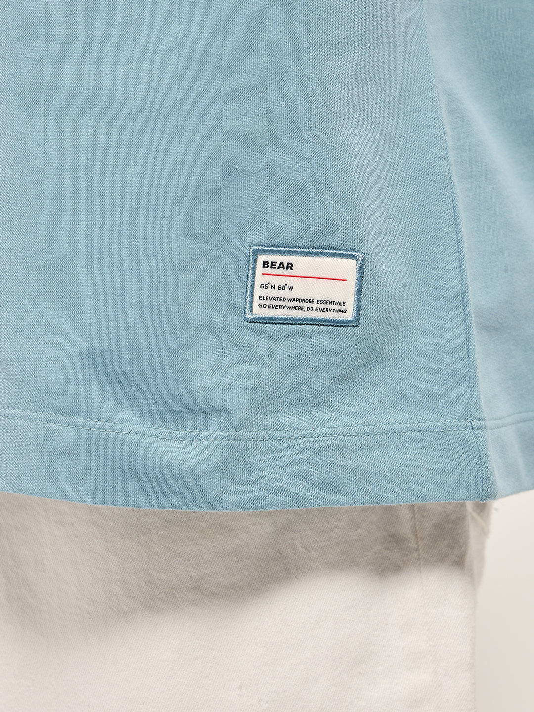 Men Wave Graphic Back Print Oversized Crew Neck T-Shirt