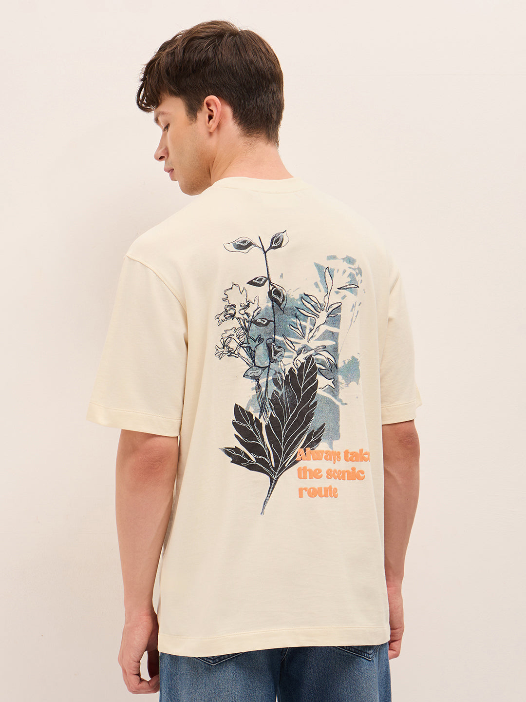 Men Pure Cotton Crew Neck T-Shirt