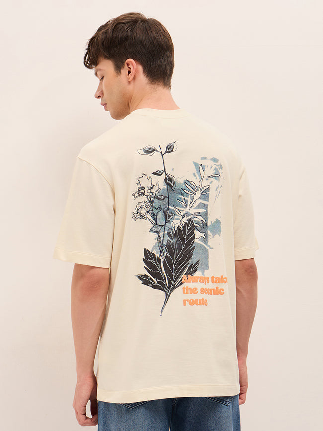 Men Pure Cotton Crew Neck T-Shirt