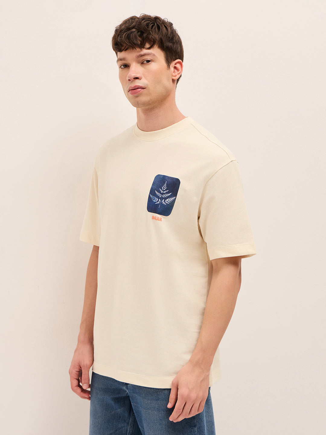 Men Pure Cotton Crew Neck T-Shirt