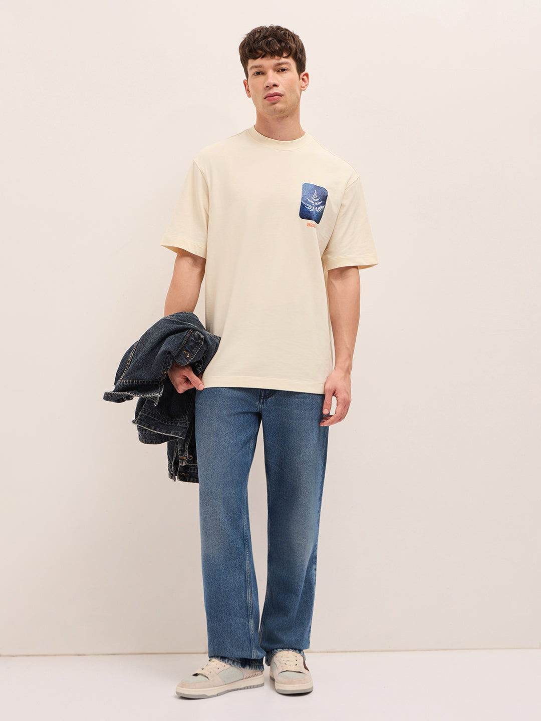 Men Pure Cotton Crew Neck T-Shirt
