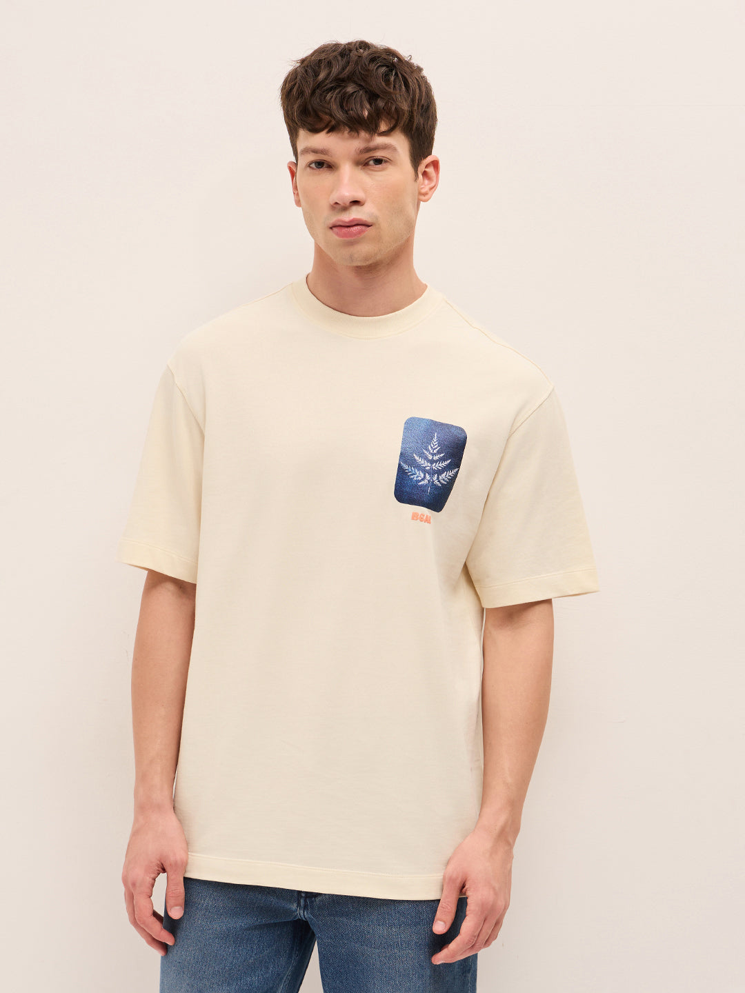 Men Pure Cotton Crew Neck T-Shirt