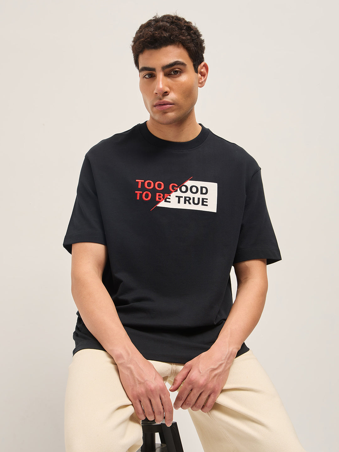 Men Black Shark Tank Limited Edition Black Crew Tee