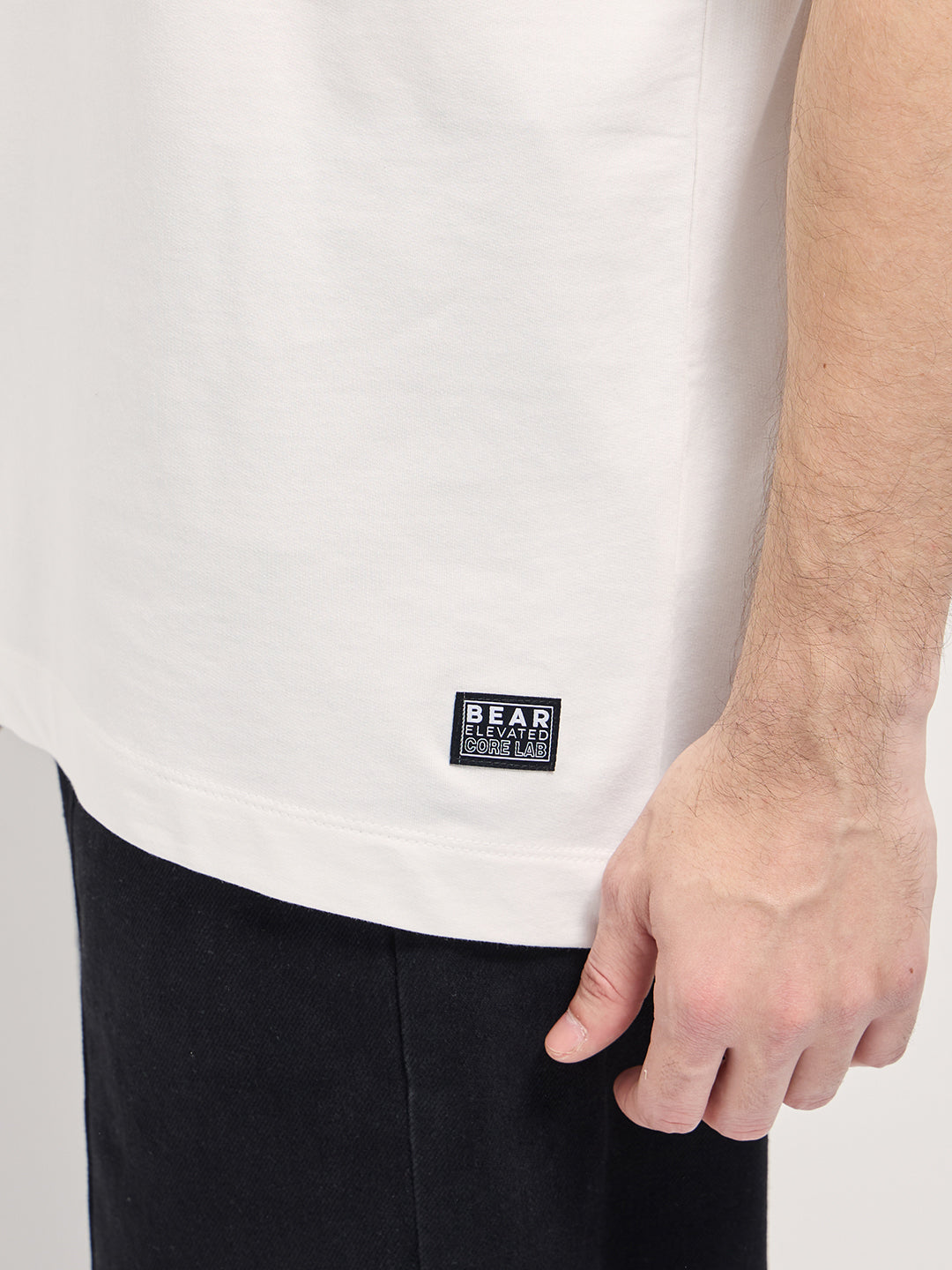Men White Cherry Graphic Design Crew Neck T-shirt