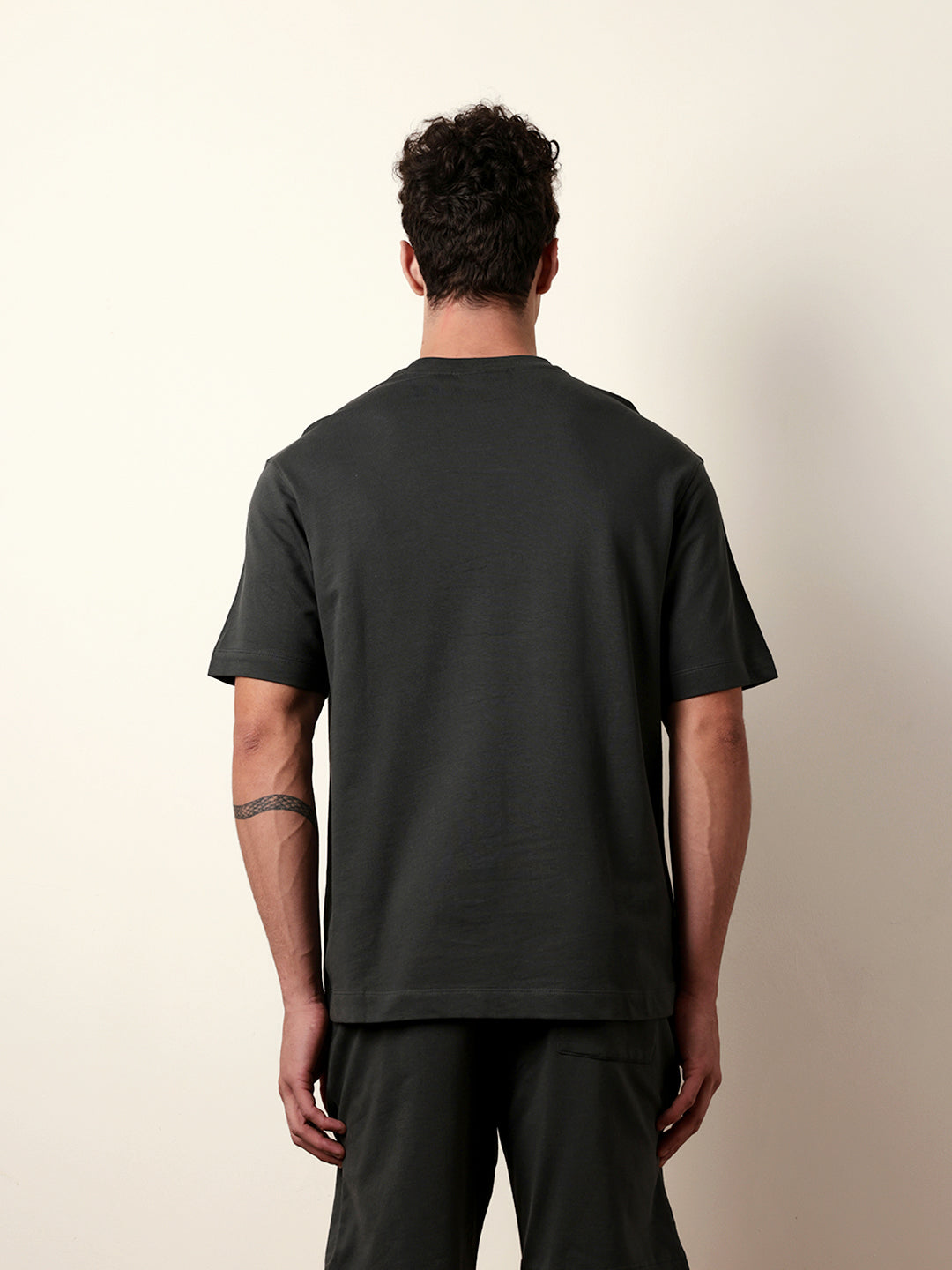 Men Grey Half Sleeve Oversize T-Shirt