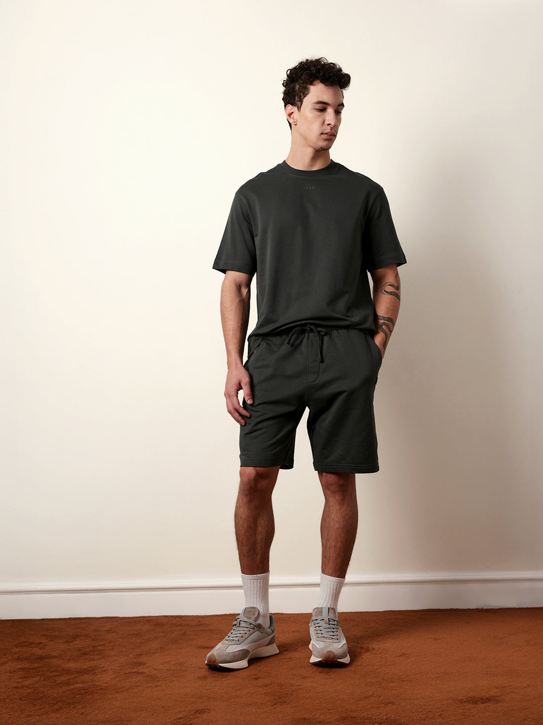 Men Grey Half Sleeve Oversize T-Shirt