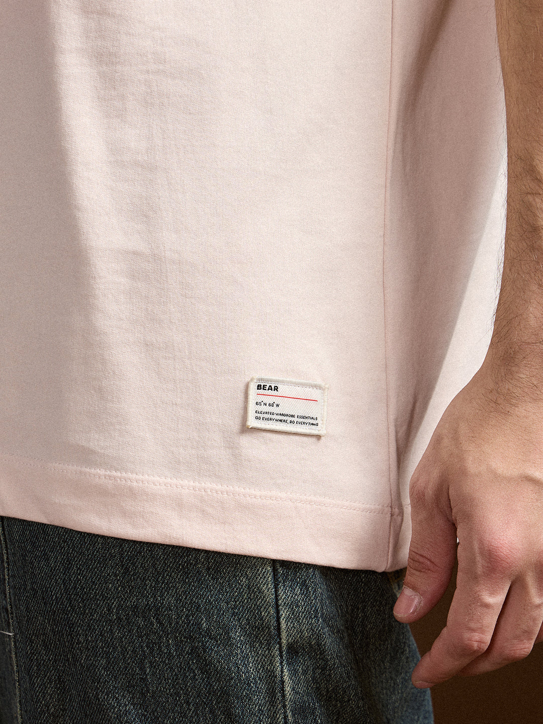 Men Peach Oversize Graphic Print Crew Neck T-shirt