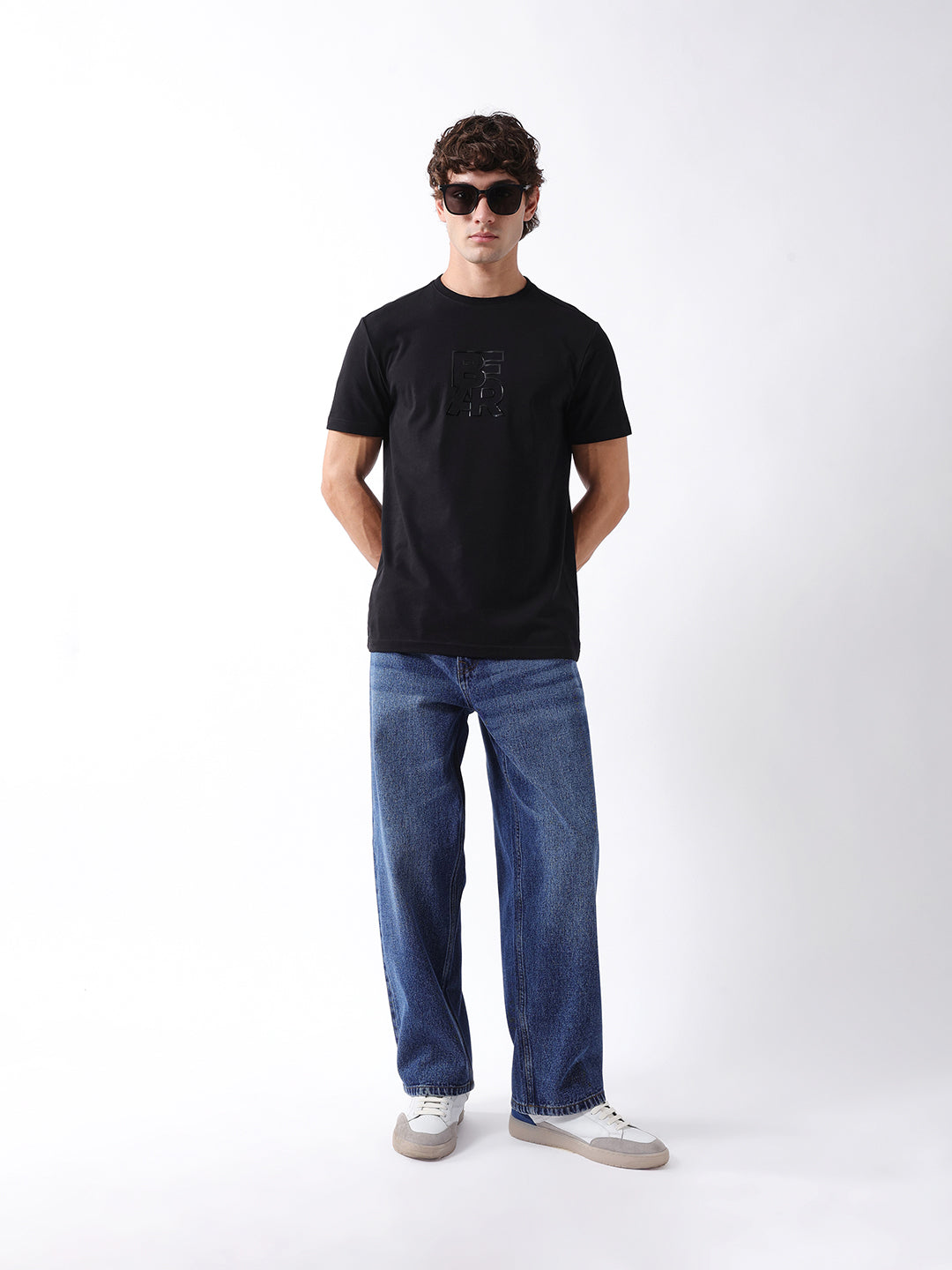 Men Black Graphic Cotton T-Shirt
