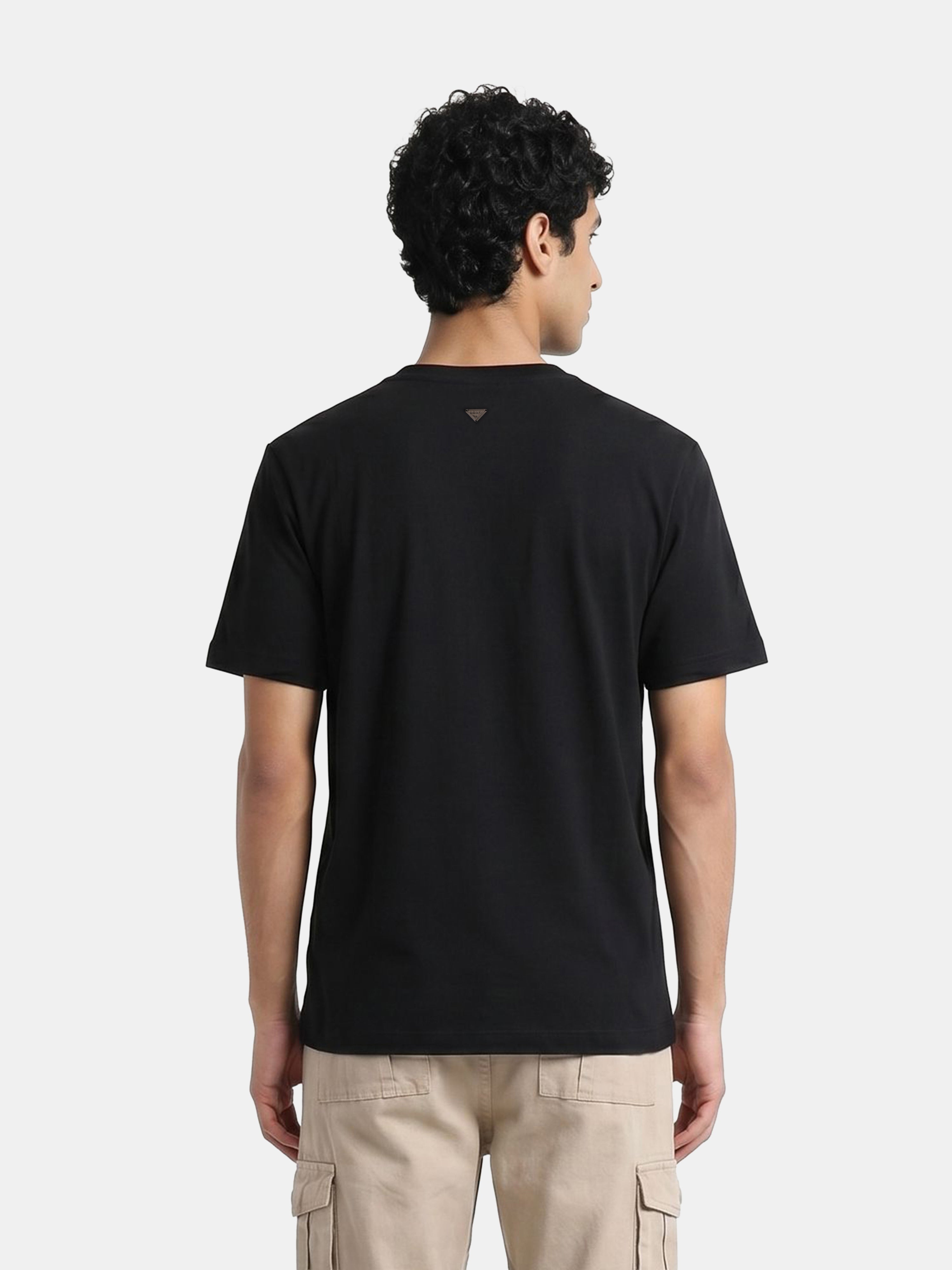 Men Black Graphic Cotton T-Shirt