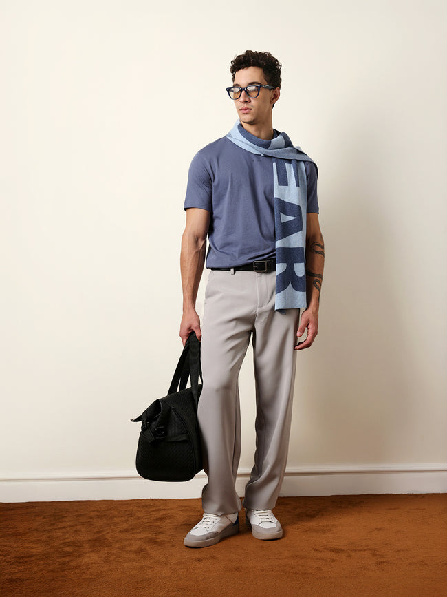 Men Blue Half Sleeve Regular T-Shirt