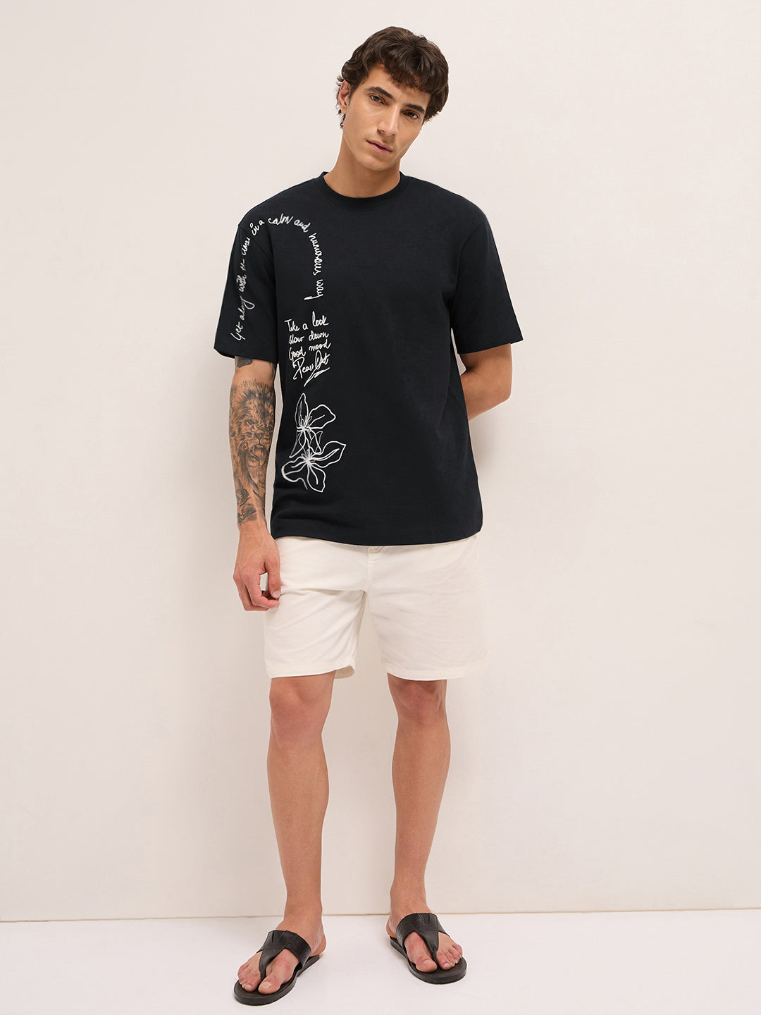 Men Pure Cotton Graphic Printed T-Shirt