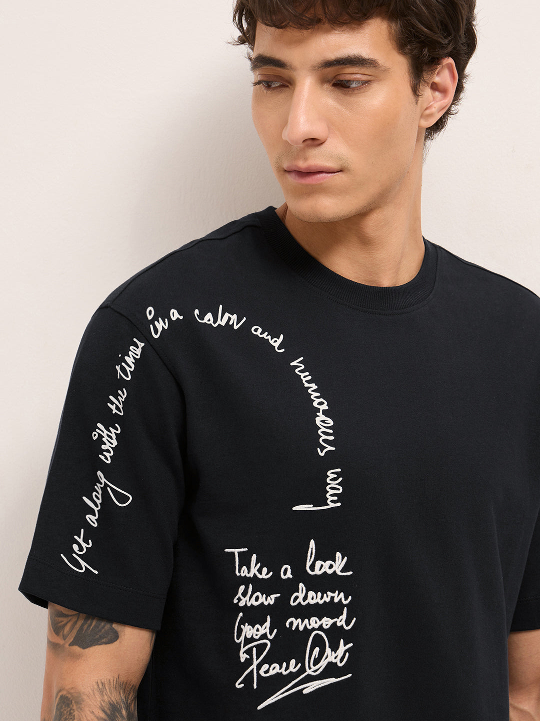 Men Pure Cotton Graphic Printed T-Shirt