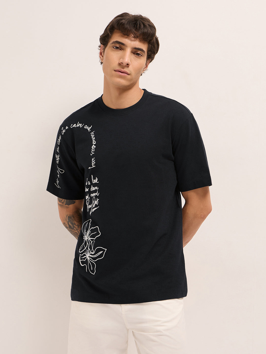 Men Pure Cotton Graphic Printed T-Shirt