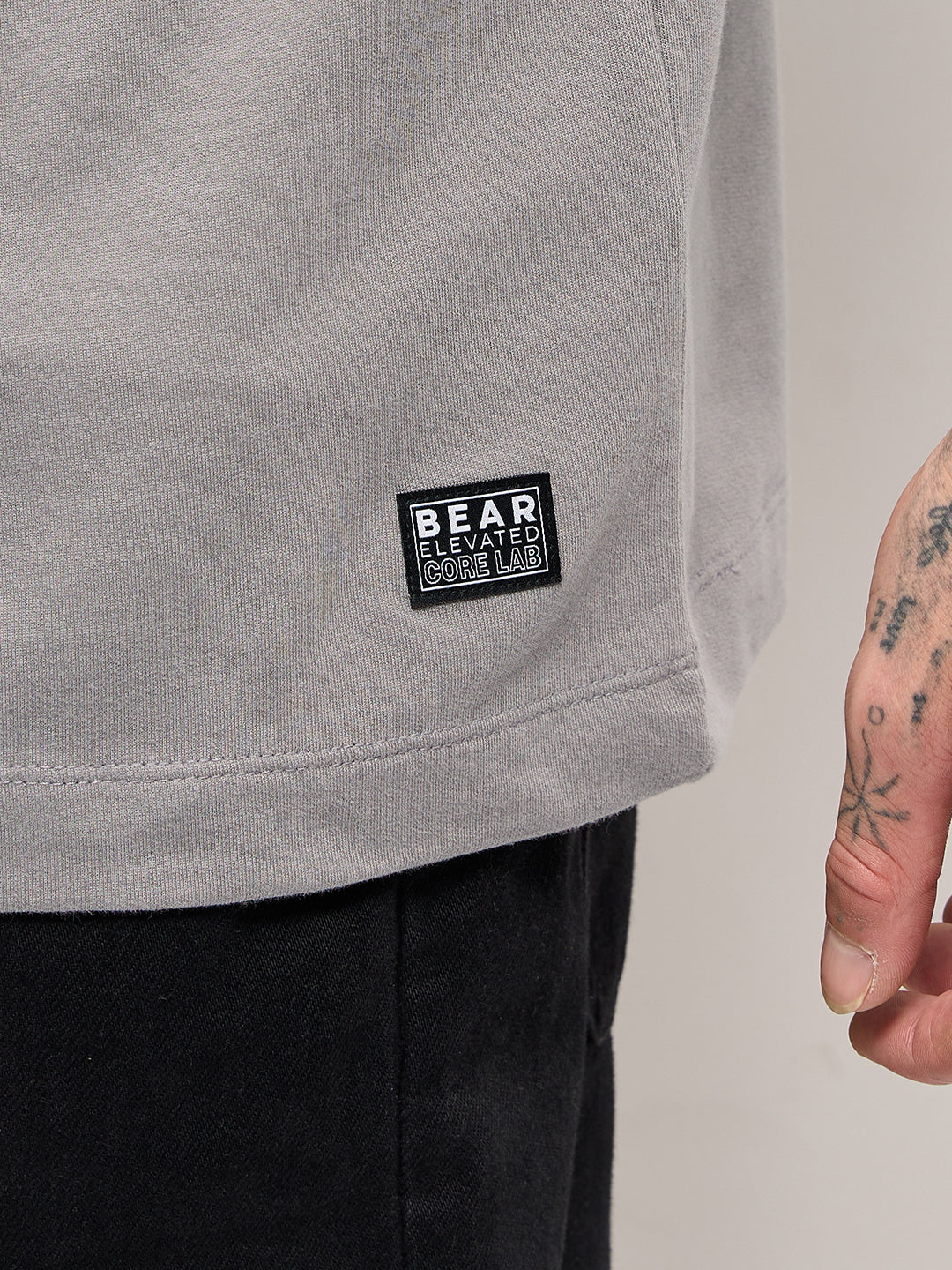 Men Grey Printed Oversized T-shirt