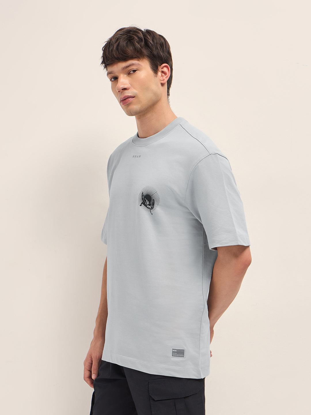 Men Cotton Crew Neck Printed Tshirt