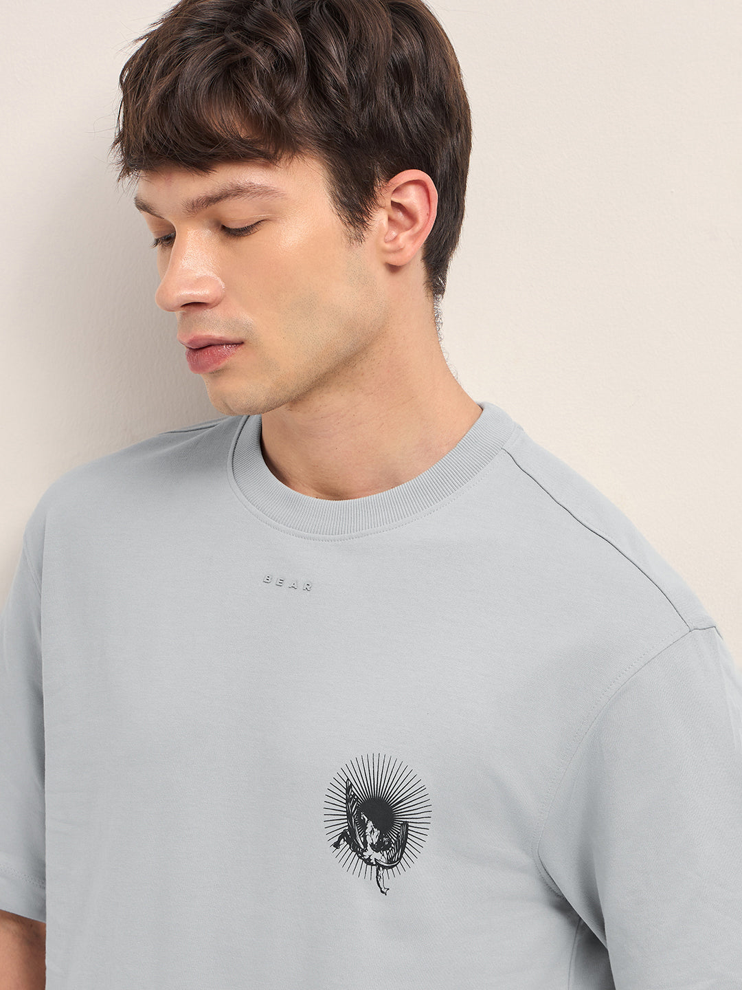 Men Cotton Crew Neck Printed Tshirt