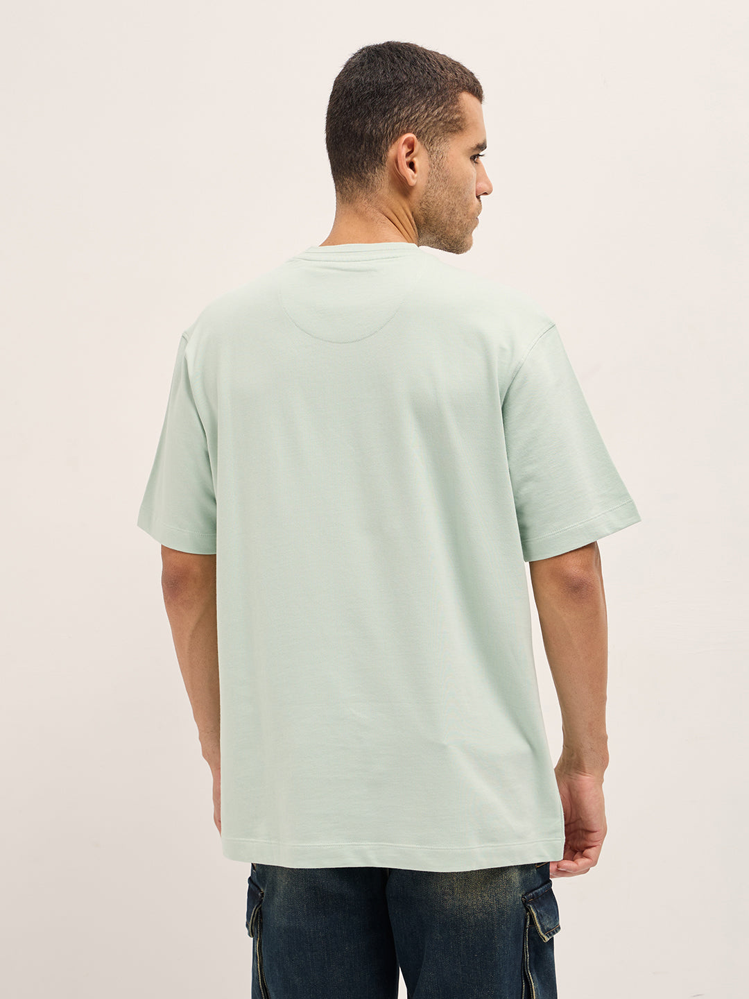 Men Mint Green Graphic Print