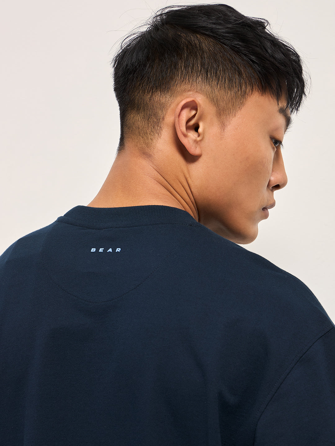 Men Navy Blue Oversized T-Shirt