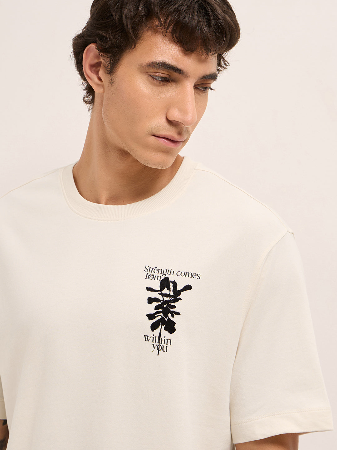 Men Pure Cotton Graphic Printed T-Shirt