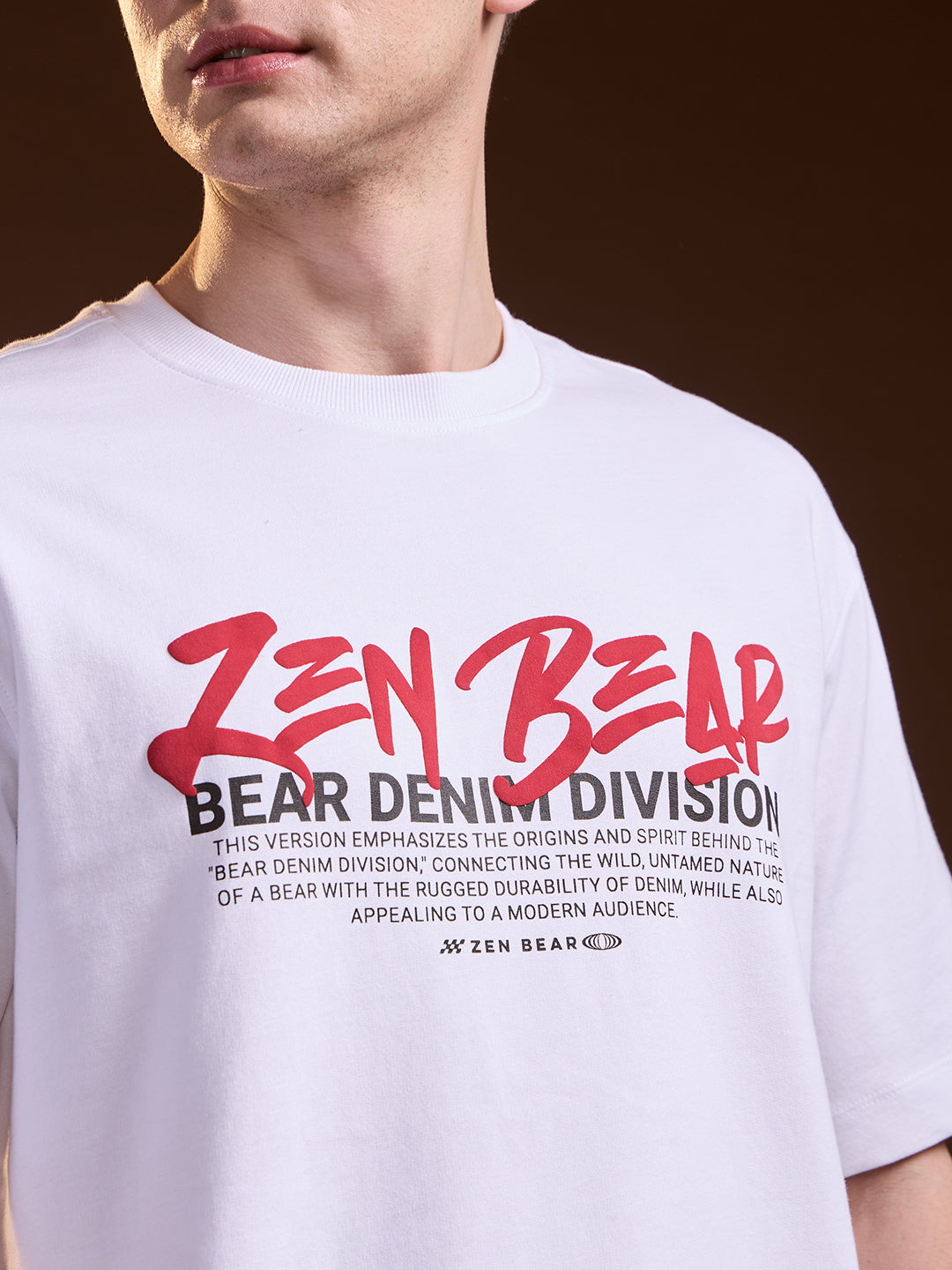 Men White Oversize Graphic Print Crew Neck T-shirt