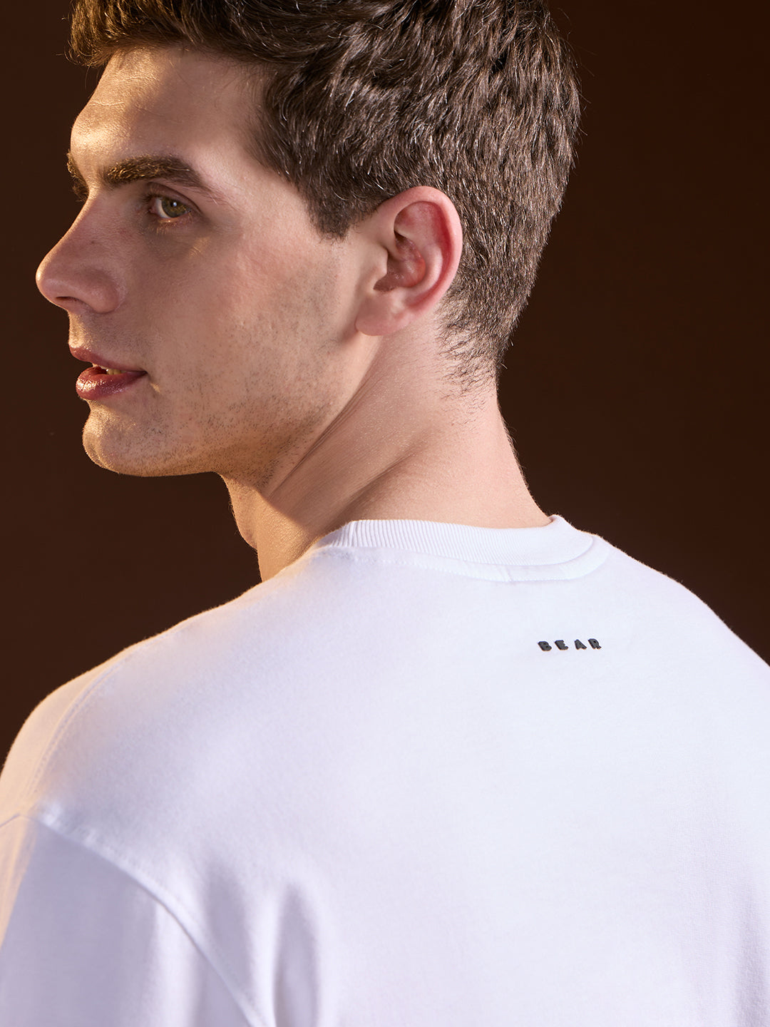 Men White Oversize Graphic Print Crew Neck T-shirt