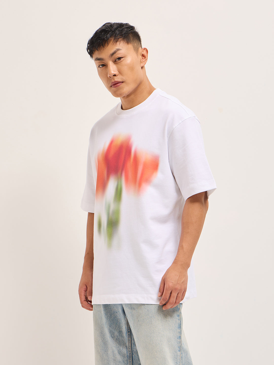 Men White Oversized T-Shirt