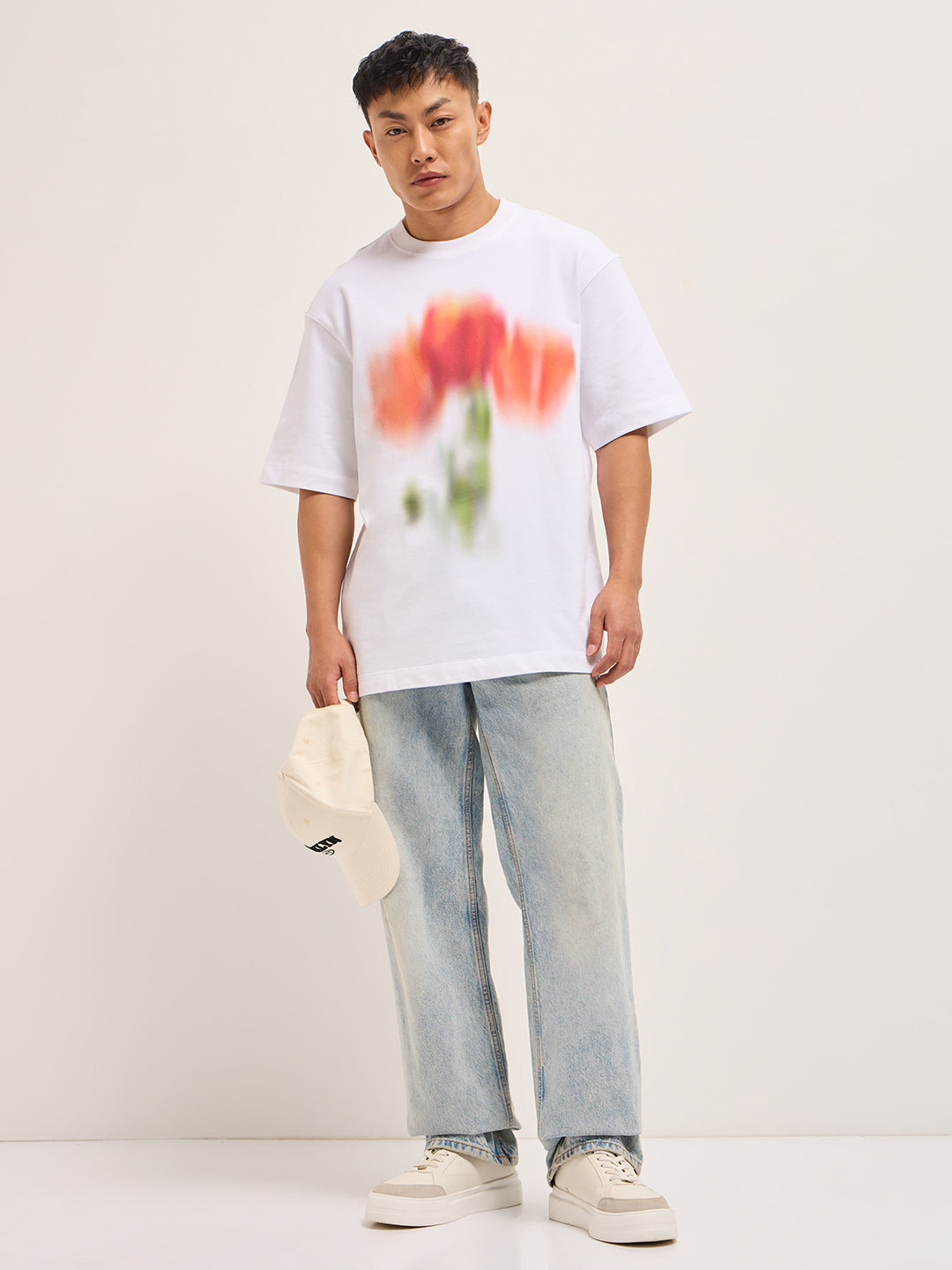 Men White Oversized T-Shirt
