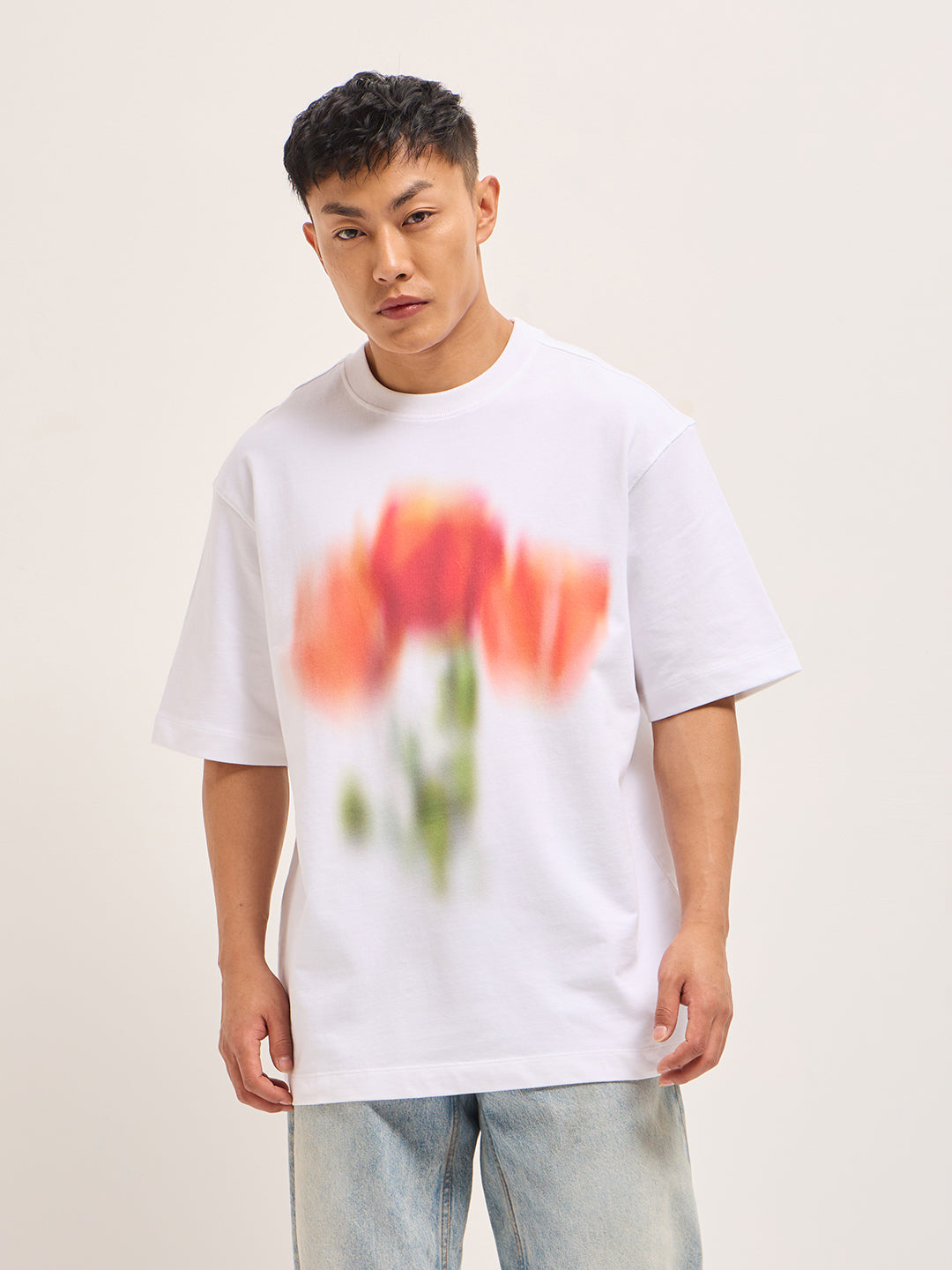 Men White Oversized T-Shirt