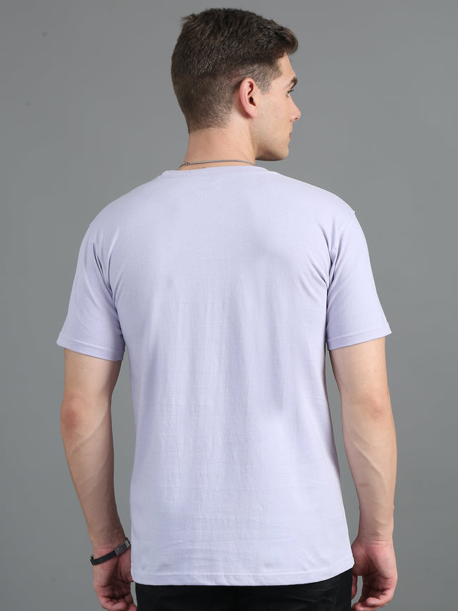Men Plain Lavender T-Shirt