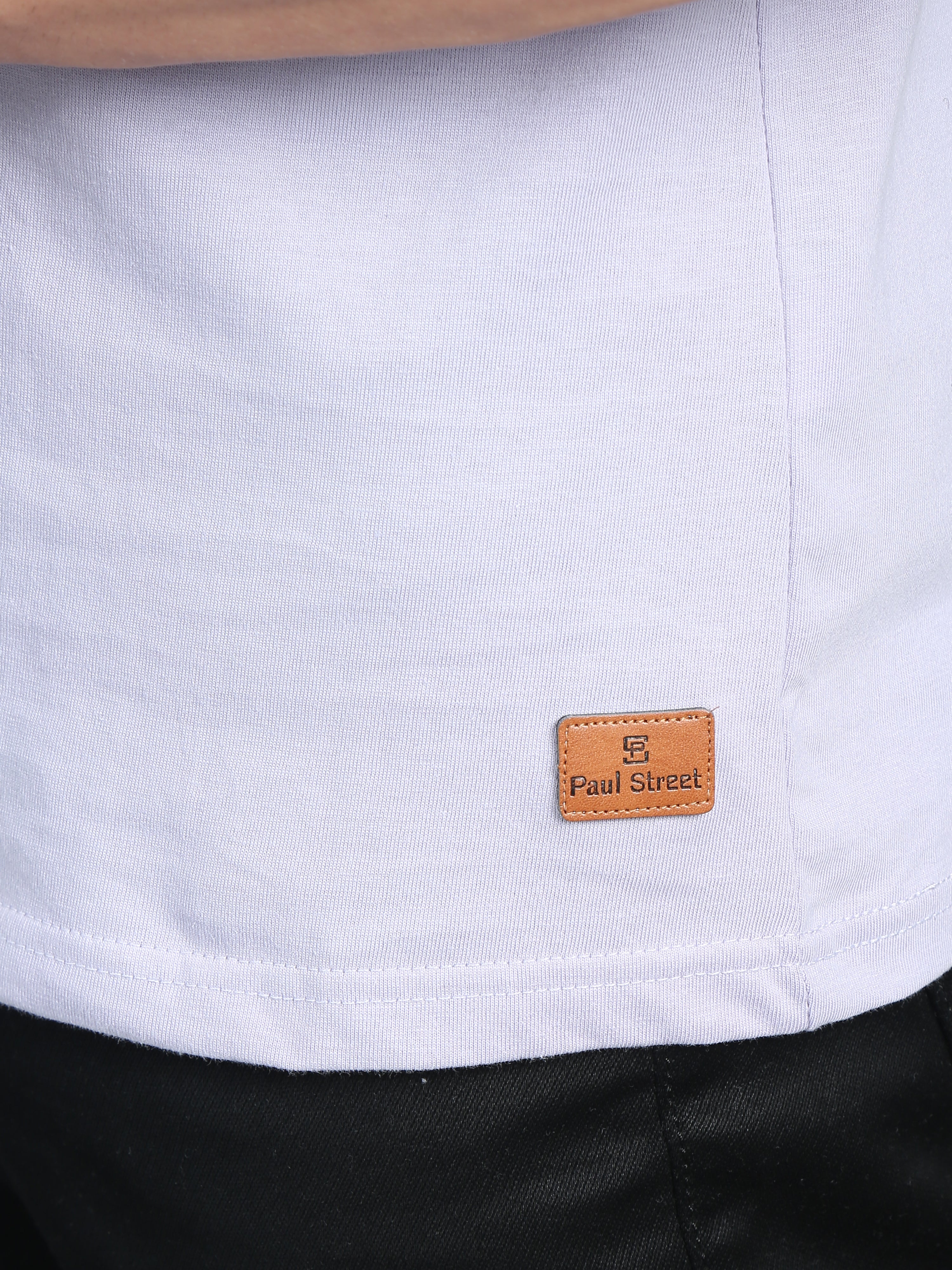 Men Plain Lavender T-Shirt