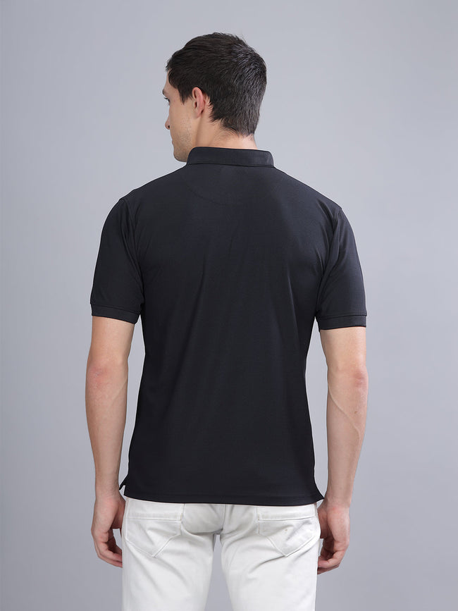 Men Black Dryfit Polo T-Shirt