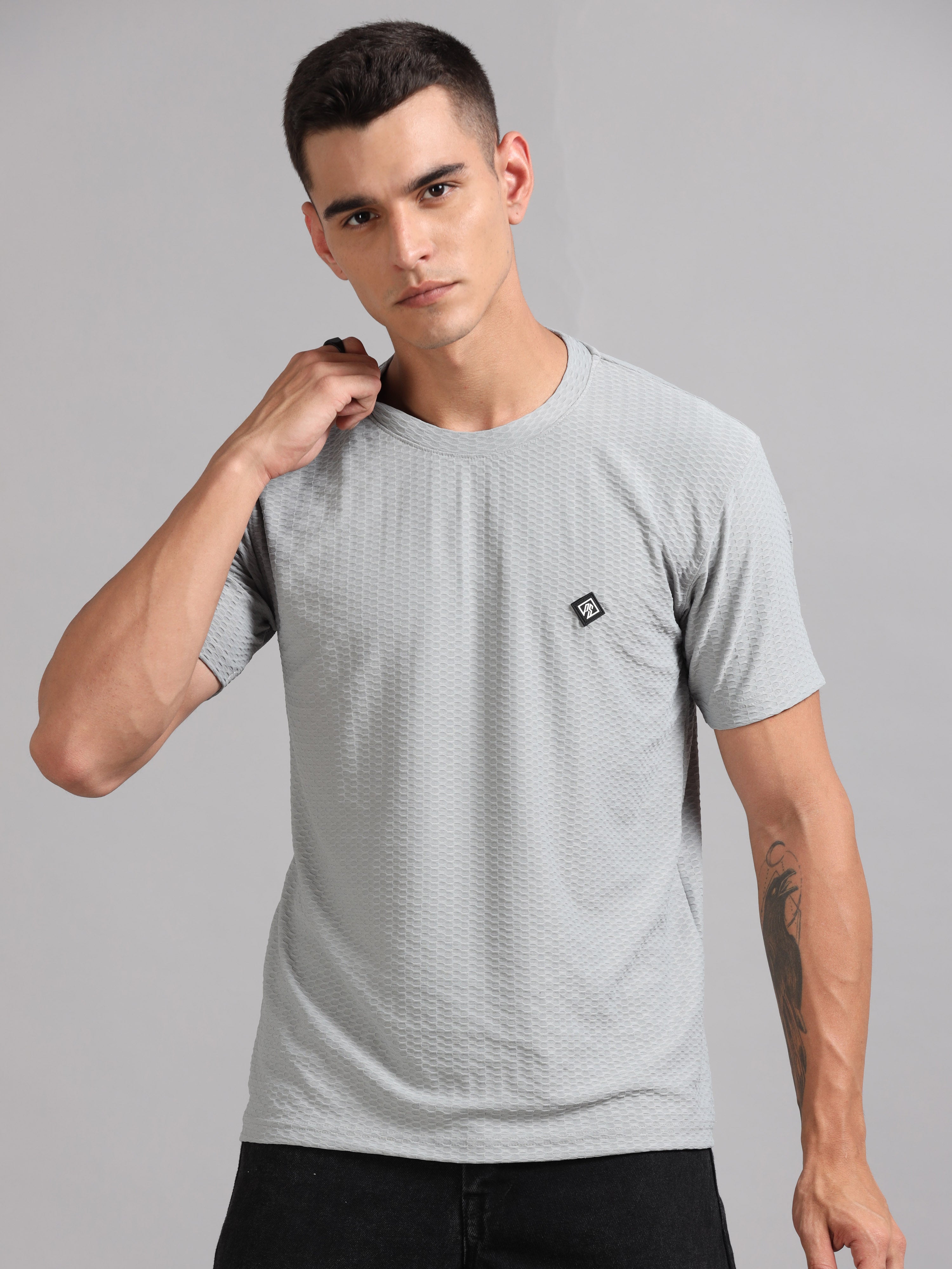 Men Whirl Tex Grey T-Shirt