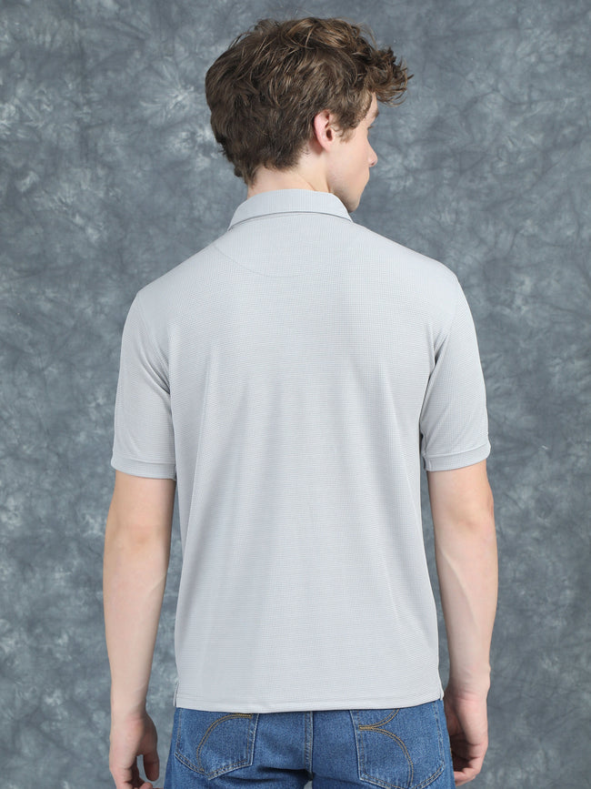Men Cubic Polo Grey T-Shirt