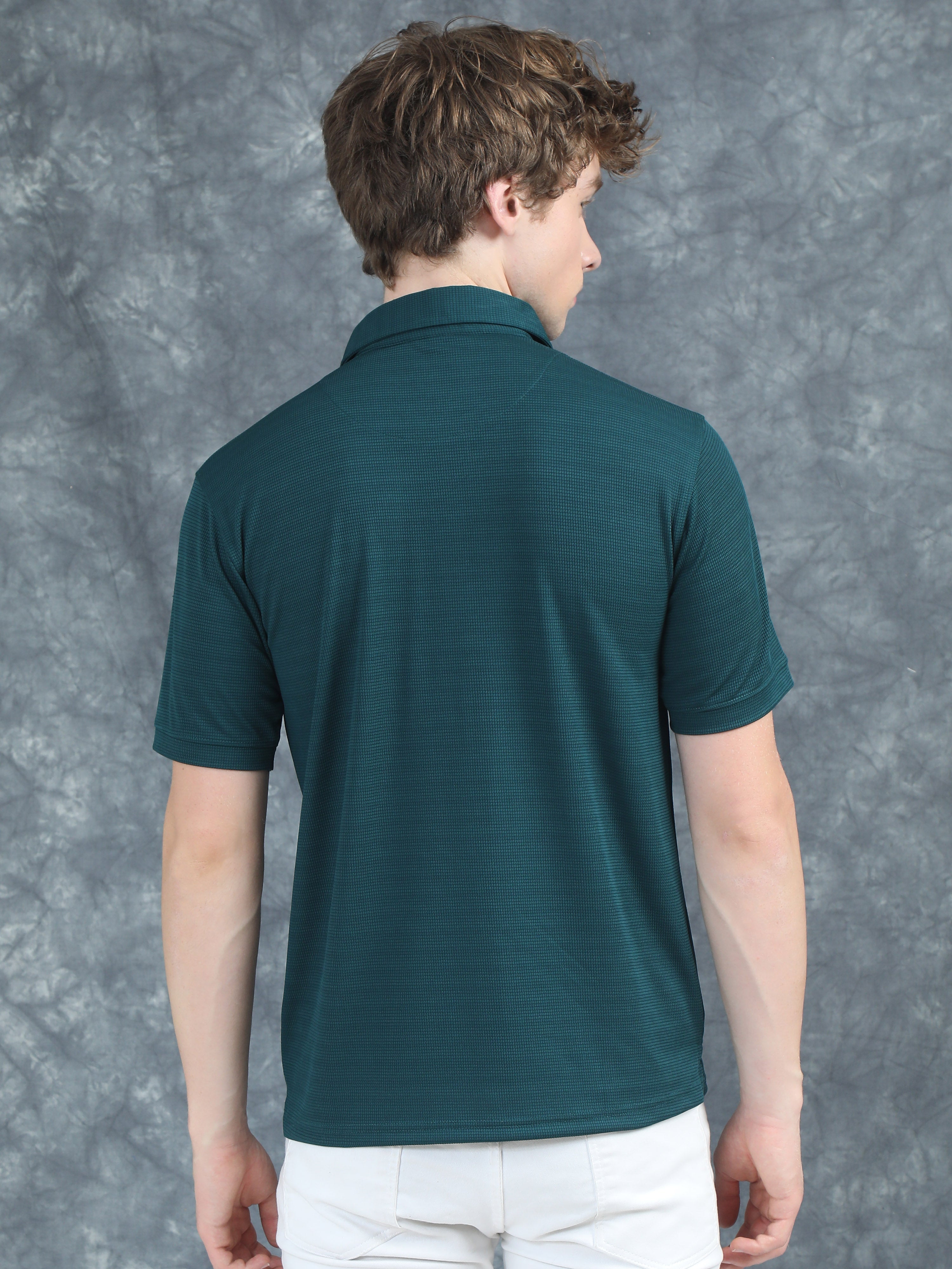 Men Cubic Polo Olive T-Shirt